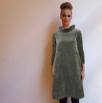 0  Ansa Dress Green Velvet