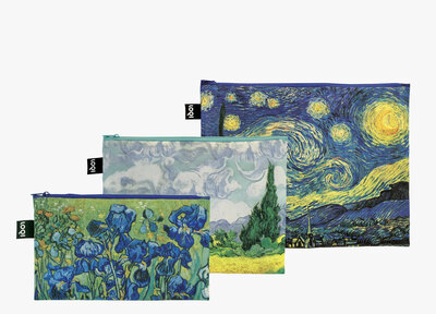 0  The Starry Night, A Wheatfield With Cypresses, Irises Zip Pockets