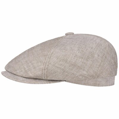 0 6-panel cap linen light beige herringbone 