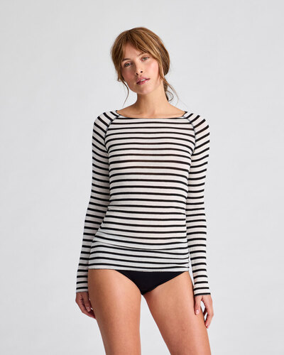 0 Amalie top wool mix stripes