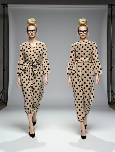 0 Beehive Jubilee Latte Big Polka Dot Mesh