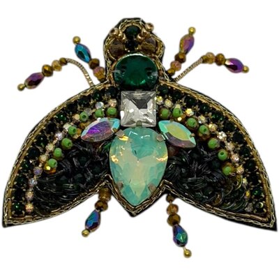 0 Brooch rintaneula turquoise fly