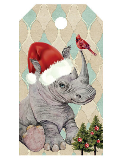 0 Christmas Pakettikortti Hippo