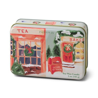 0 Christmas tin Candle store front-orange/fir