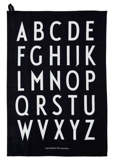 0 Classic Tea Towel/Keittiöpyyhe ABC Black (sis. 2 kpl)