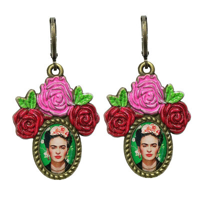 0 Frida with Flowers korvakorut