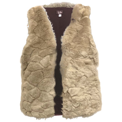 0 Furry Vegeturkisliivi /Vegan Fur Waiscoat Silver Beige