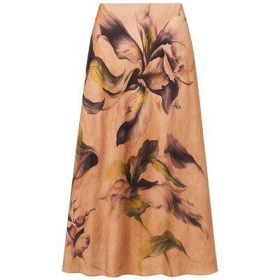 0 Georgina skirt Sand Leaf silk mix