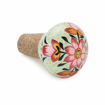 0 Käsinmaalattu pullonkorkki moniväri ornamentit #2