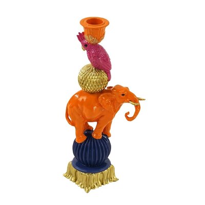 0 Kynttilänjalka Elefantti & Kakadu, käsinmaalattu