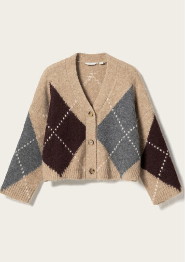 0 Laiana Cardigan Beige-Burgundy 