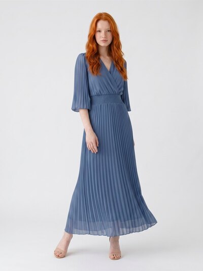 0 Luna dress 3/4 sleeve smoke blue