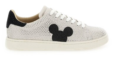 0 MICKEY Sneakers Silver and Black Rhinestones