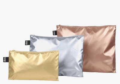 0 Metallic Matt Silver, Gold, Rosegold Zip Pockets