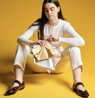 0 Metallic Matt Silver, Gold, Rosegold Zip Pockets