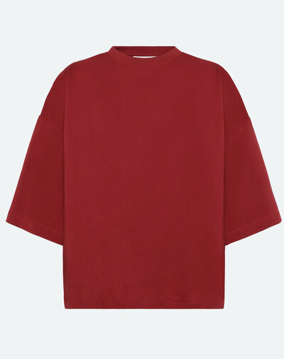 0 Mira Boxy T-shirt organic cotton merlot red