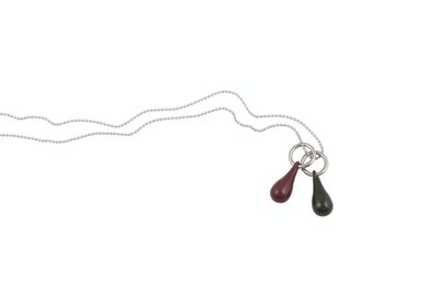 0 ONLY TWO DROPS kaulakoru / necklace viininpunainen-vihreä