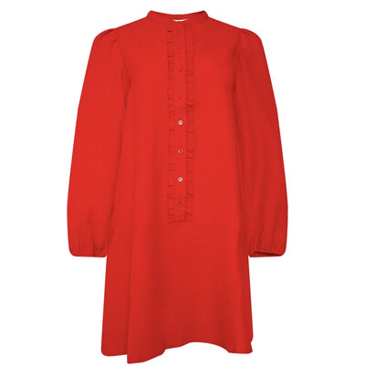 0 Pastis Ruffle Dress Electric Red