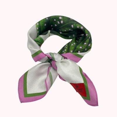 0 Pieni Silkkihuivi Green Flower 