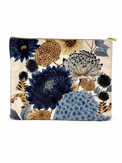 0 Samettipussi Blue flower pieni