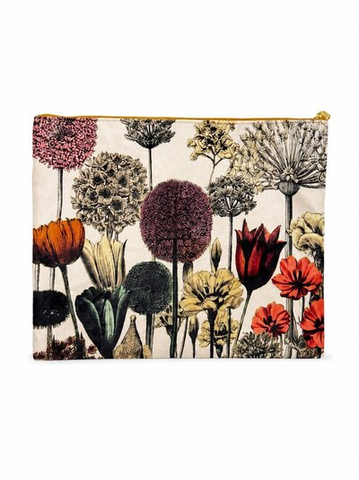 0 Samettipussi Red flowers pieni