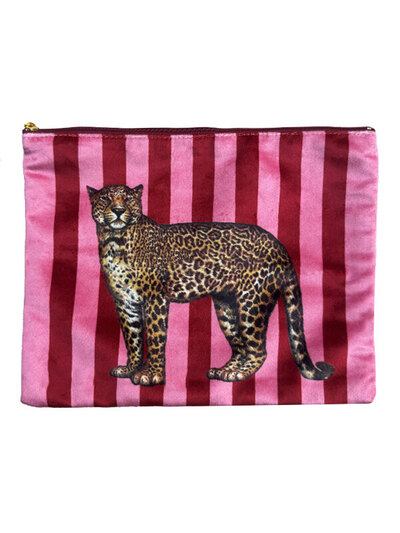 0 Samettipussi pink leopard
