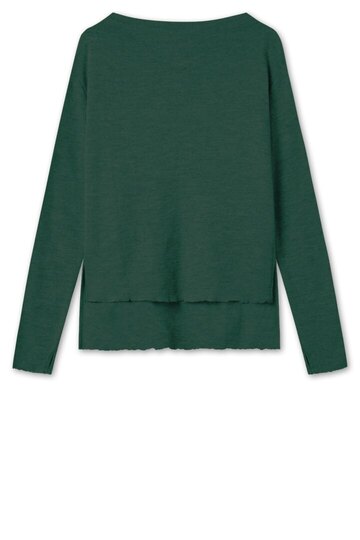 0 Shirt merino with slits bottle green