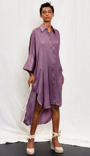 0 Smooth Elegance Shirt Dress Purple