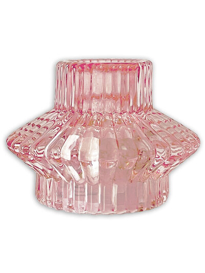 0 Spectacula kynttilänjalka lasi/ candle holder glass seashell pink