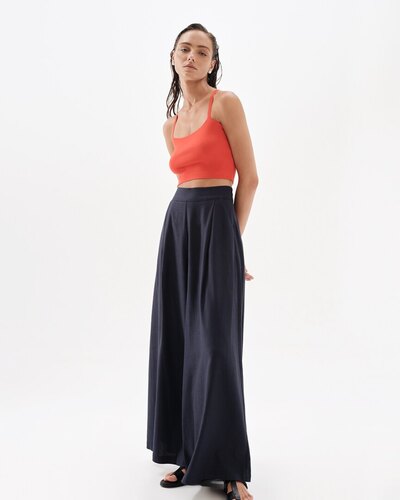 0 Summer shelter wide pants dark blue