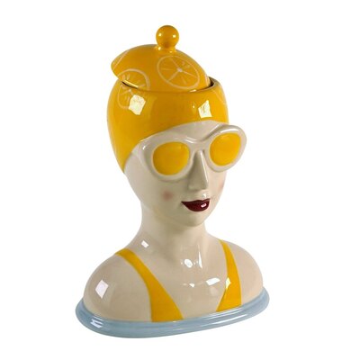 0 Swimmer Lady jar yellow