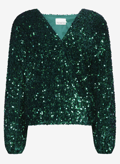 0 Teagan Wrap Blouse sequins