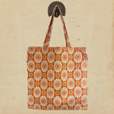 0 Velvet Tote bag orange retro