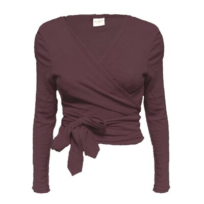 0 WRAP cardigan chocolate -100% merinovilla