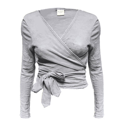 0 Wrap cardigan steel Grey-100% merinovilla 