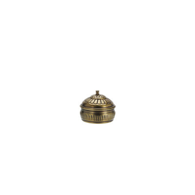 0 pieni pyöreä messinkirasia - Small round brass box