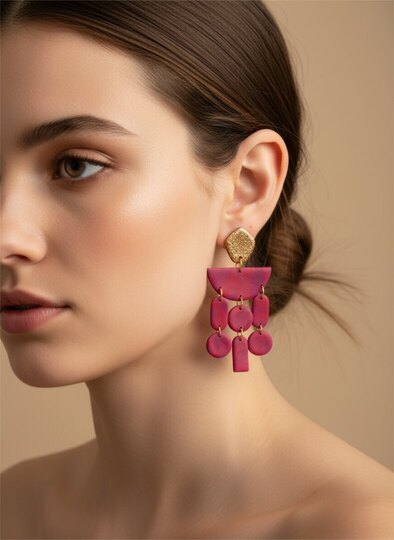 0 punaista ja purppuraa korvakorut 