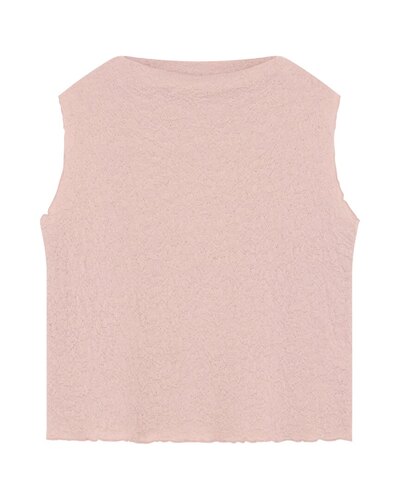 Ale0 Boxy Top merino bubble wool-100% merinovilla nude