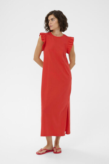 Ale0 Celina Flounce Dress Poppy Red