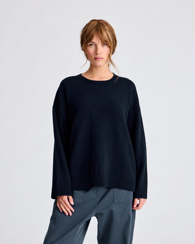 Ale0 Emely 100% lambswool gots Knit midnight Blue 