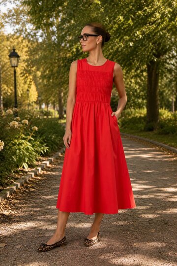 Ale0 Netti 107 dress bright red