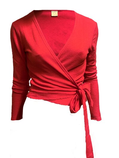 Ale0 Wrap Cardigan Chili Red-100% merinovilla