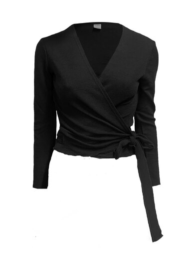 Tarjous 21.-22.4.25 0 Wrap cardigan Black -100 % merinovilla