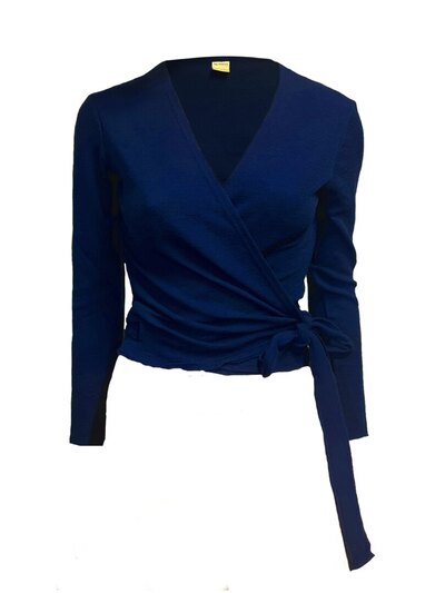 Tarjous 21.-22.4.25 0 Wrap cardigan navy blue-100% merinovilla