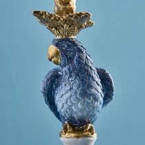 0 2 kpl papukaijakynttilänjalkoja, sinivalkokulta