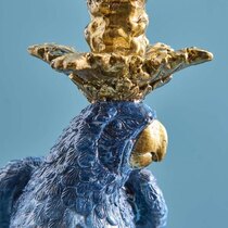 0 2 kpl papukaijakynttilänjalkoja, sinivalkokulta