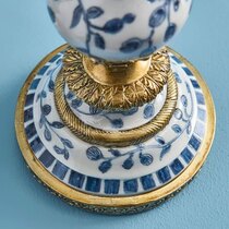 0 2 kpl papukaijakynttilänjalkoja, sinivalkokulta