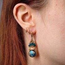 0 Alice Aqua Vintage glass korvakorut