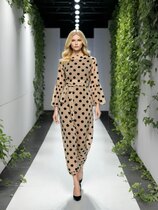 0 Beehive Jubilee Latte Big Polka Dot Mesh