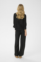 0 Bellis Frill Linen - pellavapusero musta